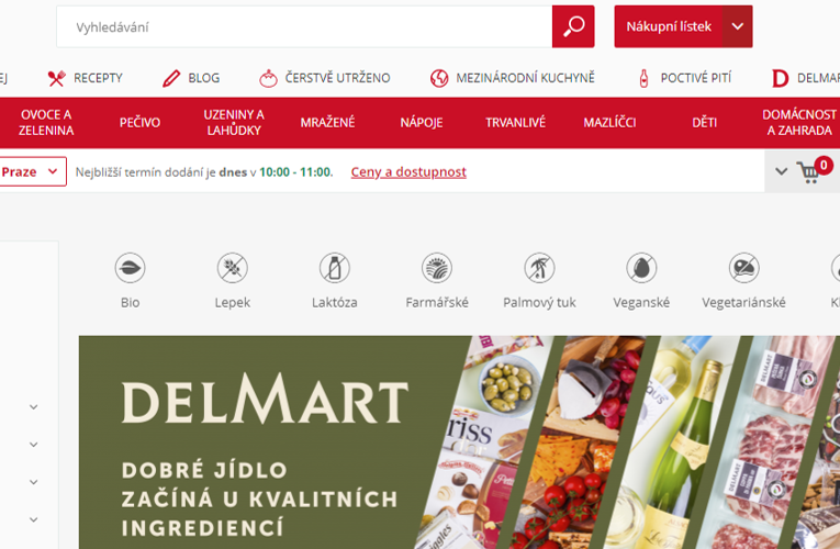 DELMART začal prodávat potraviny online ve  spolupráci s Košík.cz