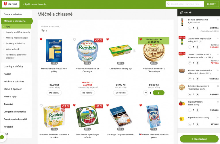 Rohlík.cz zavádí funkci „Můj regál“