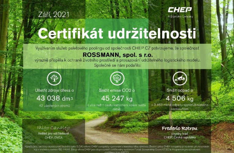 Síť drogerií ROSSMANN dlouhodobě využívá ekologické palety