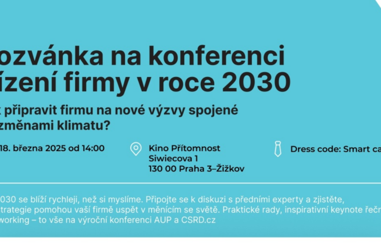 Konference – Řízení firmy v roce 2030: Jak připravit firmu na nové výzvy spojené se změnami klimatu