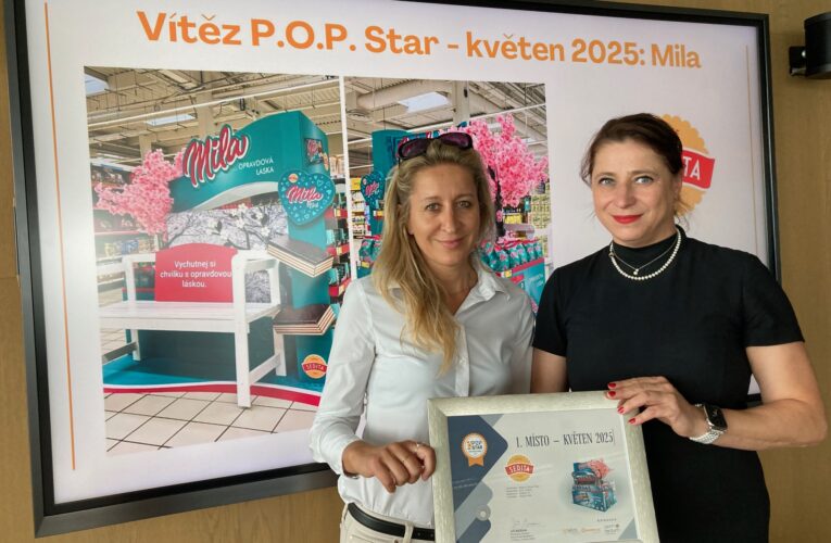 Vítěz P.O.P. Star 5/2025: Mila přinesla do obchodů Tesco romantiku